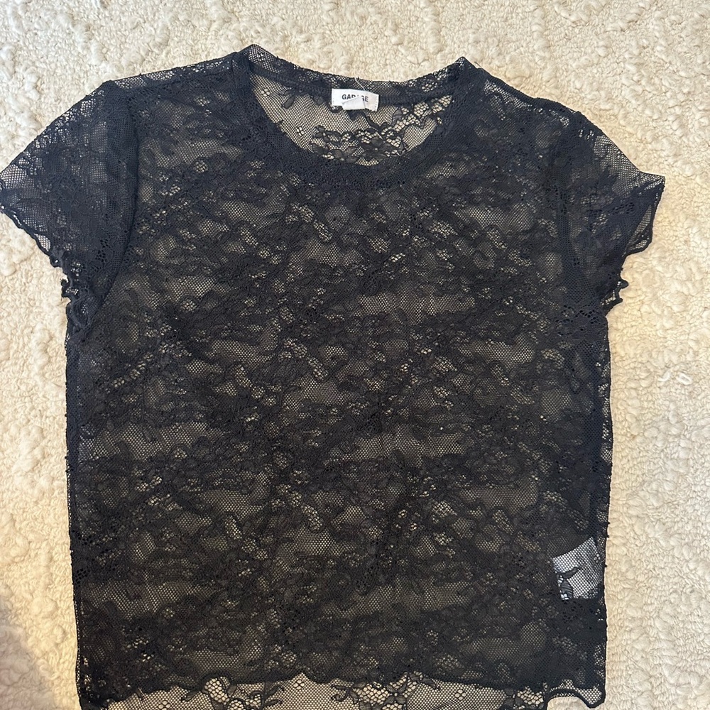 Garage Black Lace Top